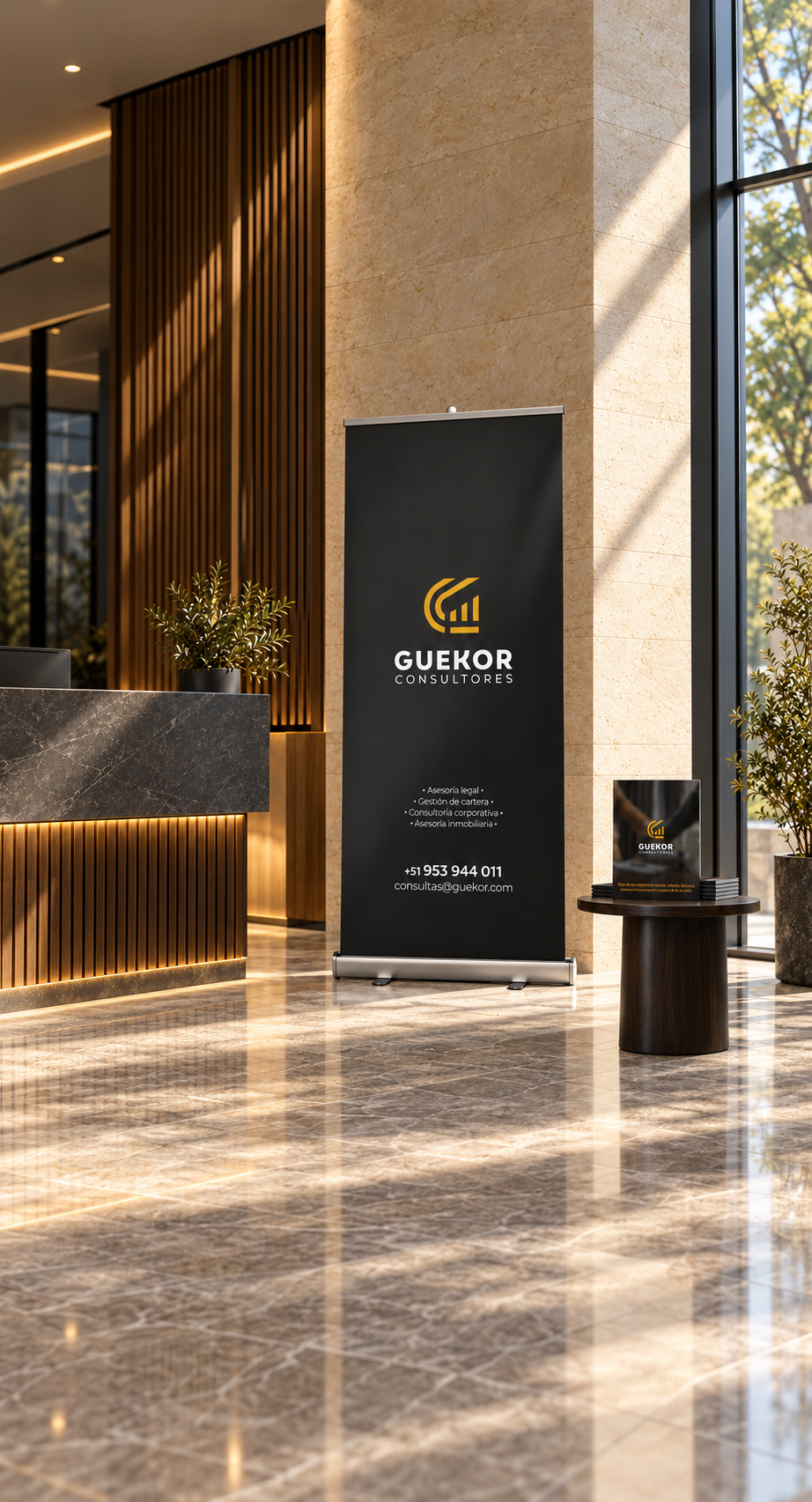 Rollscreen GUEKOR en oficina sofisticada