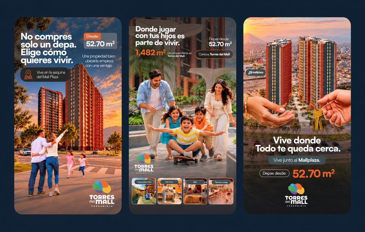 Piezas para redes sociales de Torres del Mall