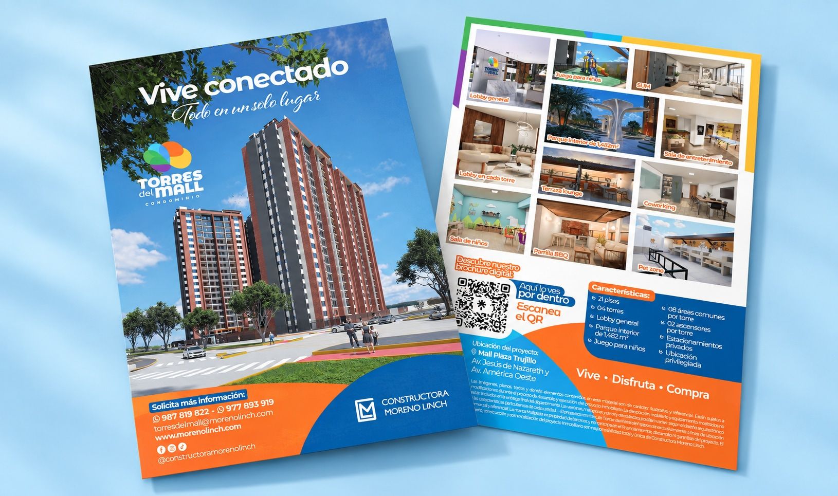 Brochure de Torres del Mall con información del proyecto y sus espacios