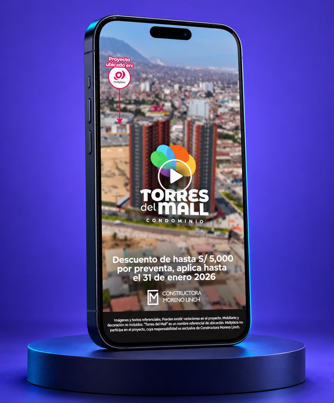 Pieza vertical para reels de Torres del Mall