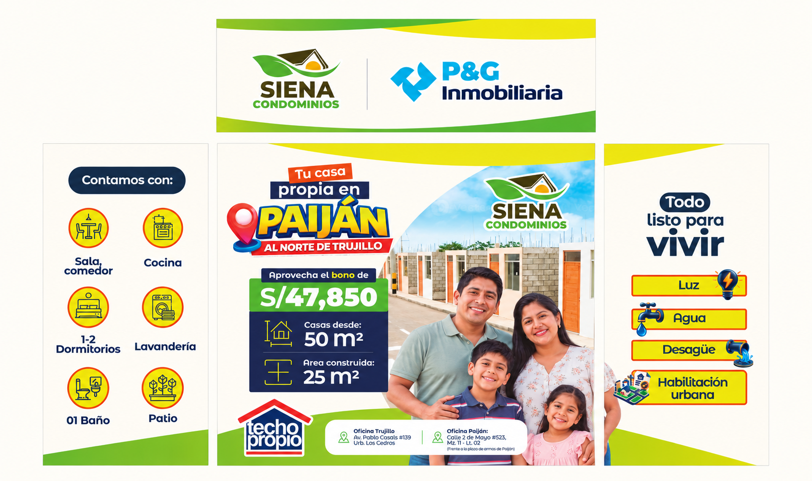 Lámina promocional modular de Siena Condominios