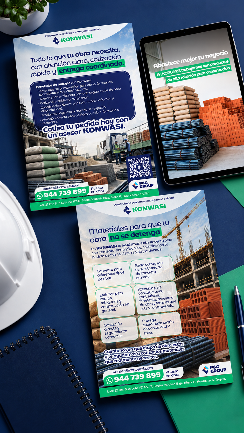 Flatlay premium de campaña KONWASI