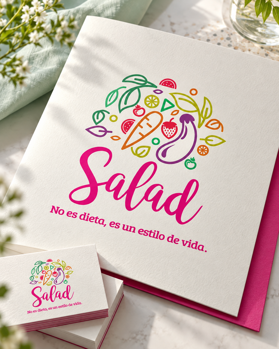 Carpeta de presentación Salad con tarjetas
