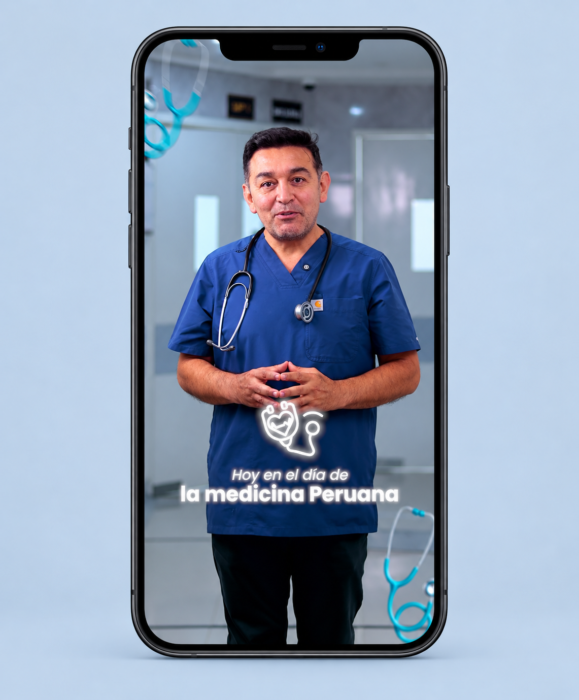 Reel médico en smartphone elegante