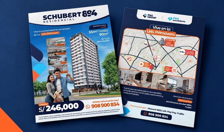 Flyer de Schubert 894 con frente y reverso