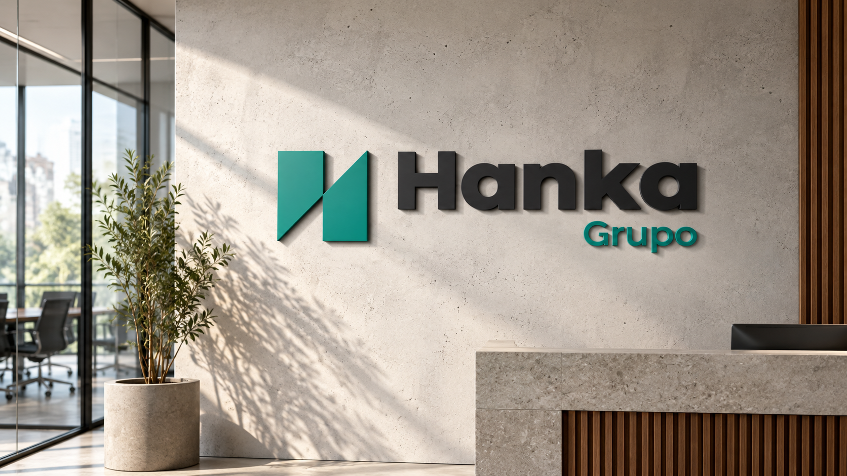 Logo de Grupo Hanka en recepción