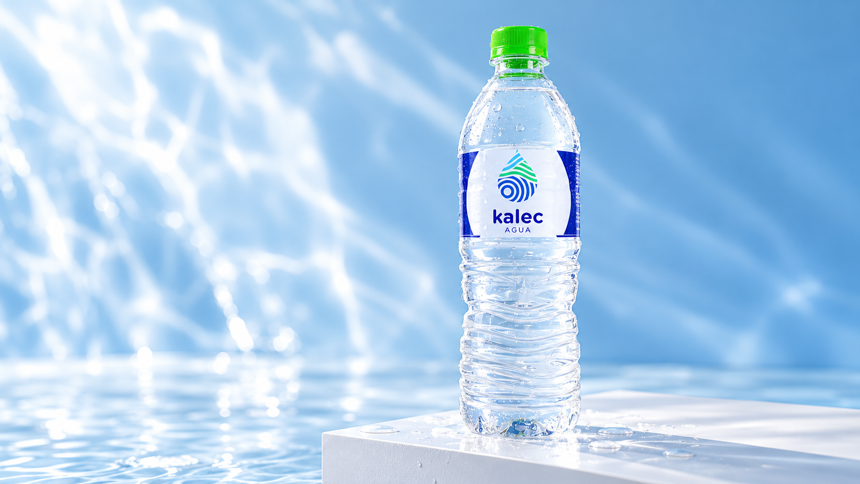 Botella Agua Kalec en luz azul
