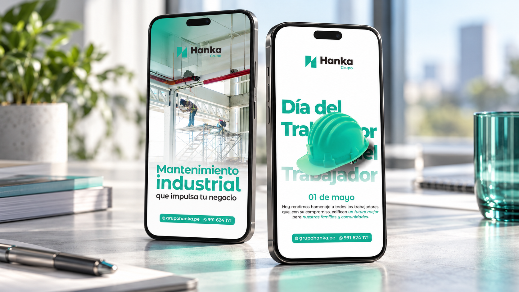 Mockup de smartphones de Grupo Hanka