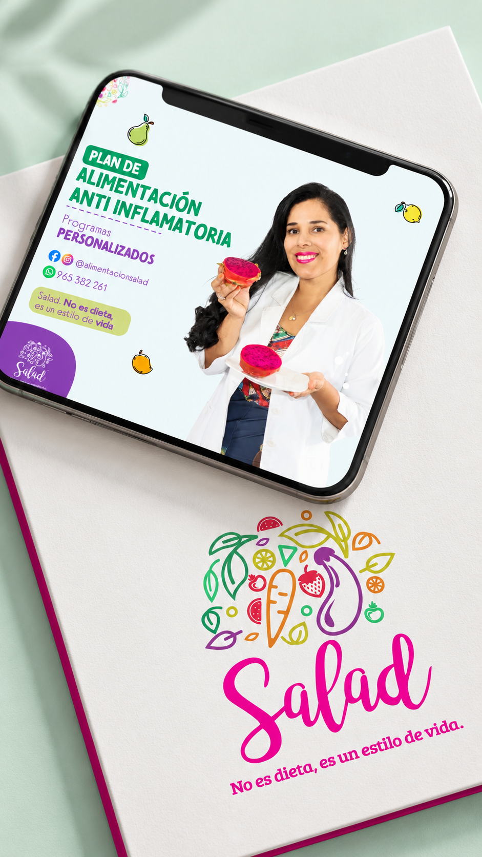 Mockup premium de smartphone Salad