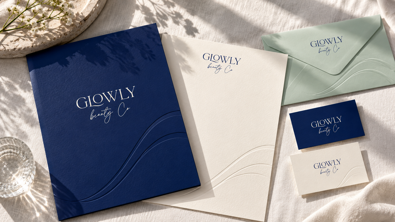 Papelería corporativa de Glowly