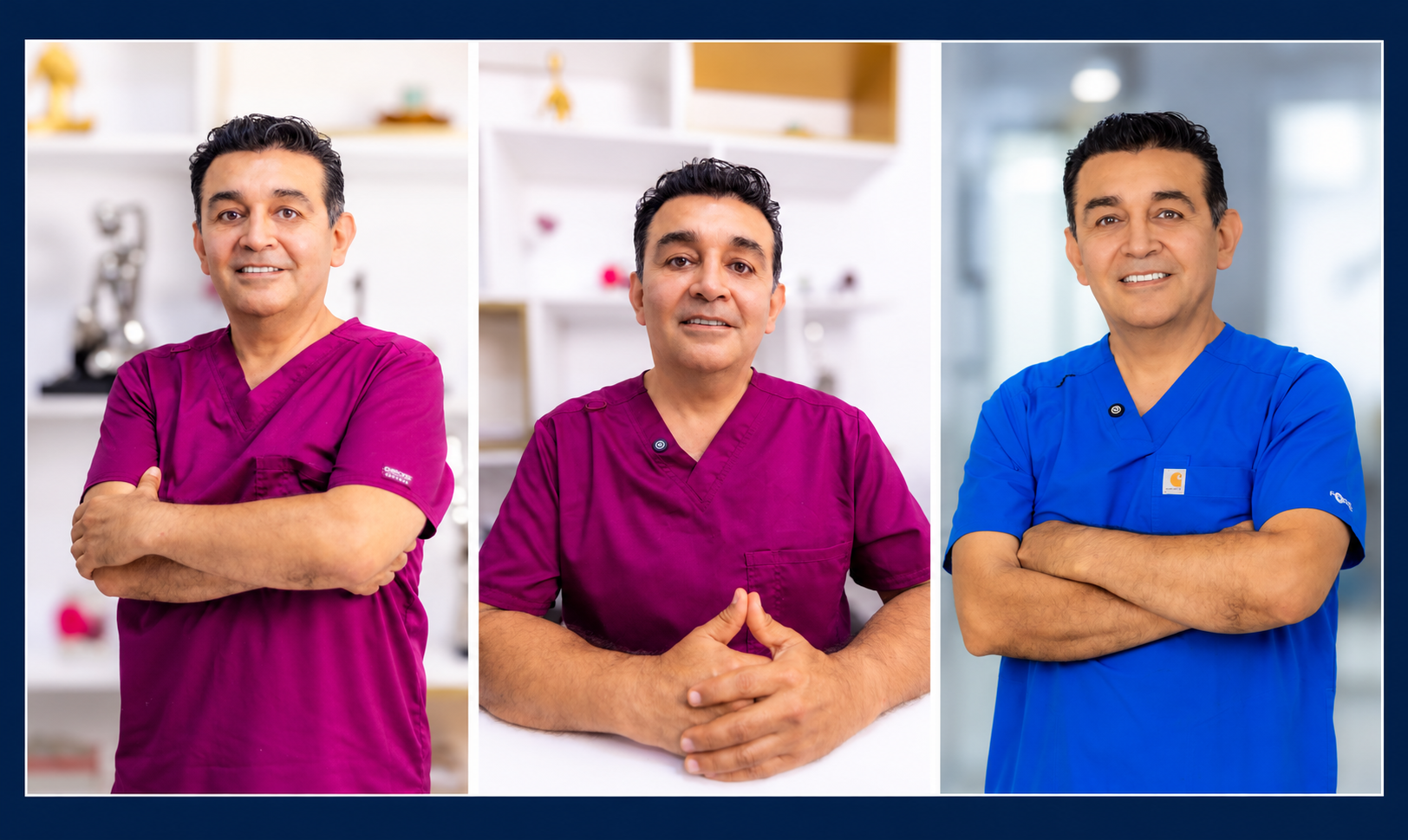 Tríptico fotográfico editorial del doctor