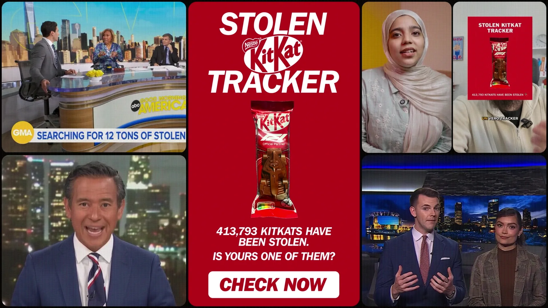El rastreador de KitKat rodeado de apariciones en medios y redes.