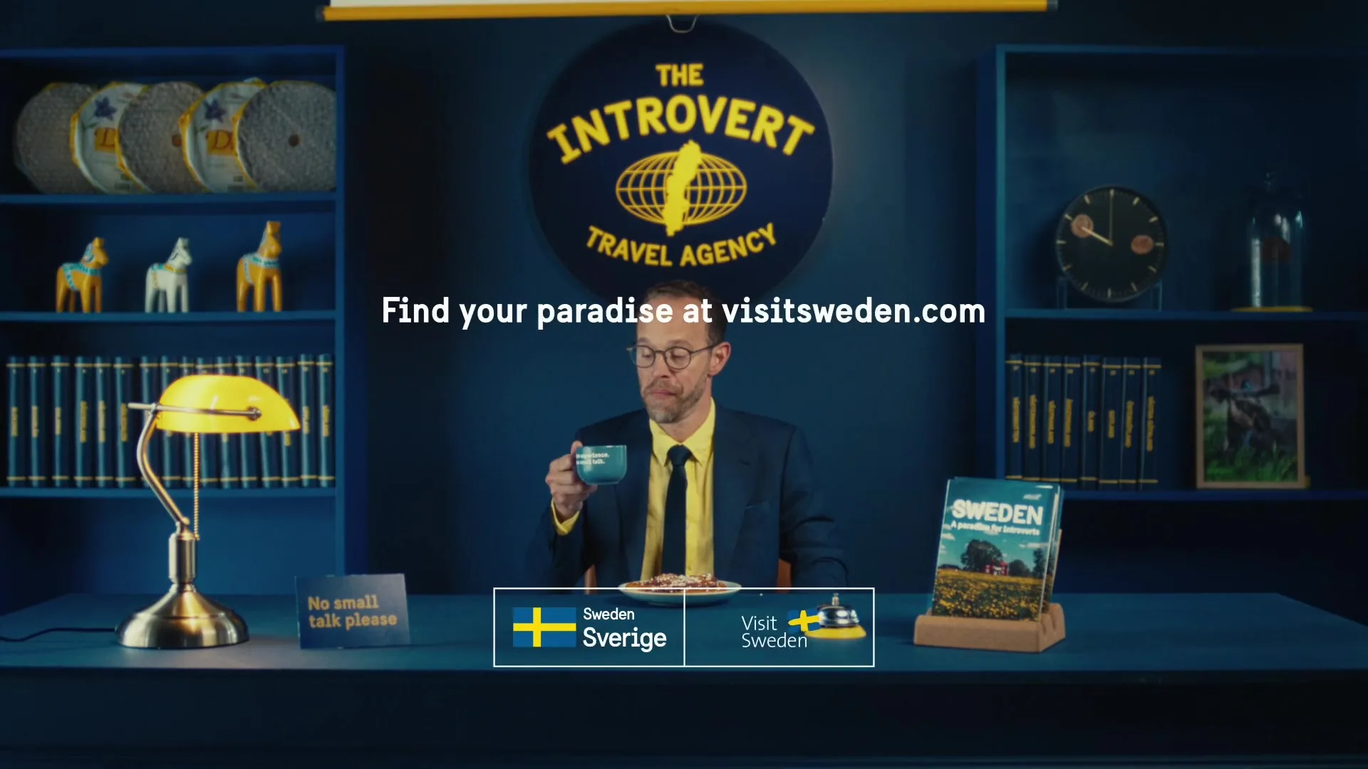 Cierre del anuncio con la dirección web de Visit Sweden