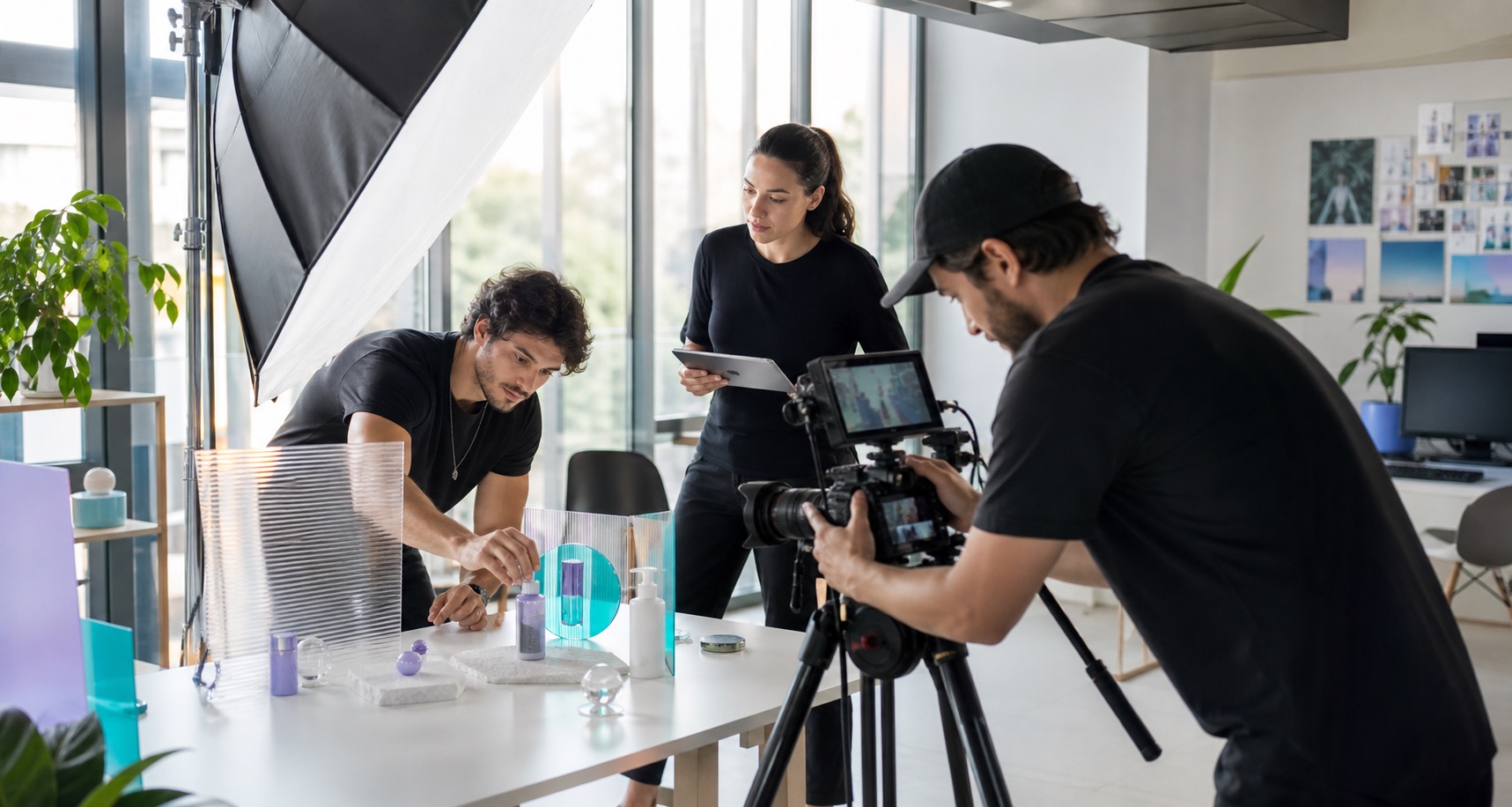 Equipo de Diferente Marketing realizando una producción audiovisual